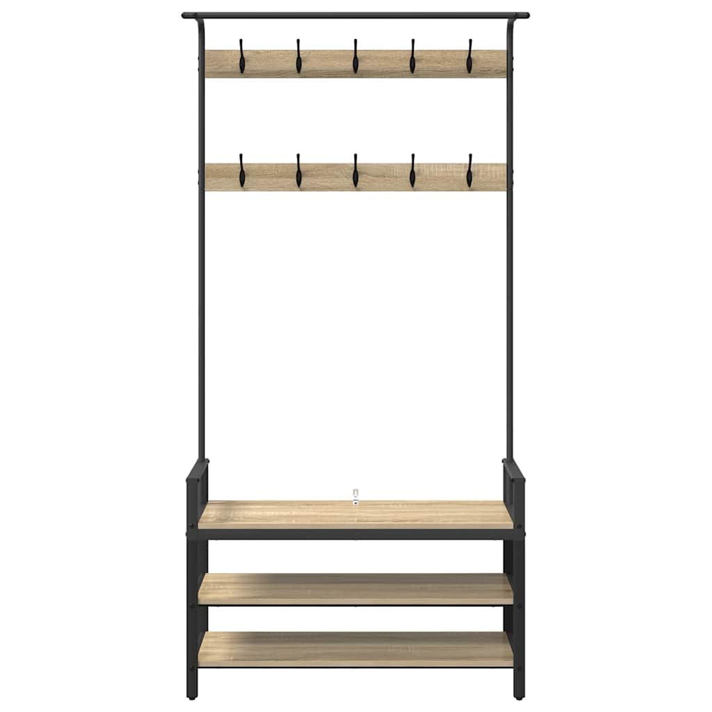 Kleshenger med hylle Sonoma eik 95 x 34 x 184 cm Konstruert tre