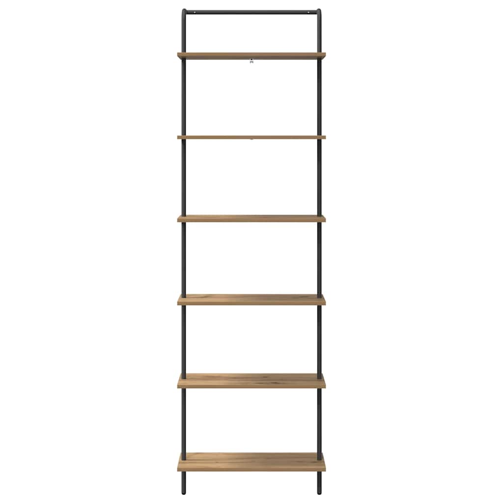 Bokhylle 6 nivåer 60 x 24 x 203 cm Konstruert tre Artisan Eik