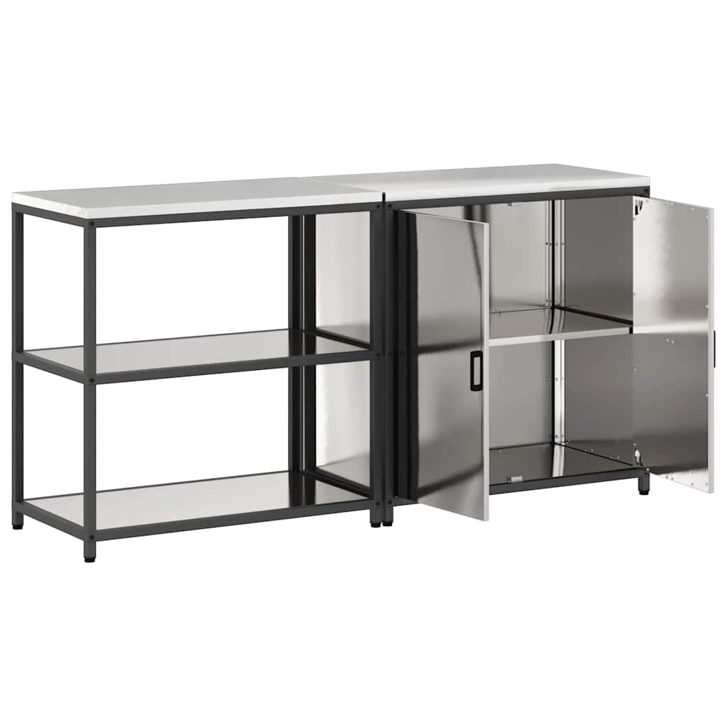 Kjøkkenoppbevaringssett HATTEM 2 pcs Sølv Rustfritt stål