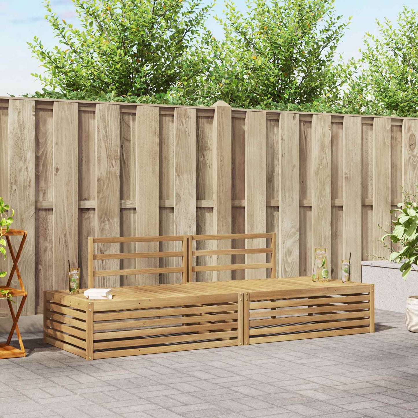2 pcs Utendørs sofa-sett Hvit
