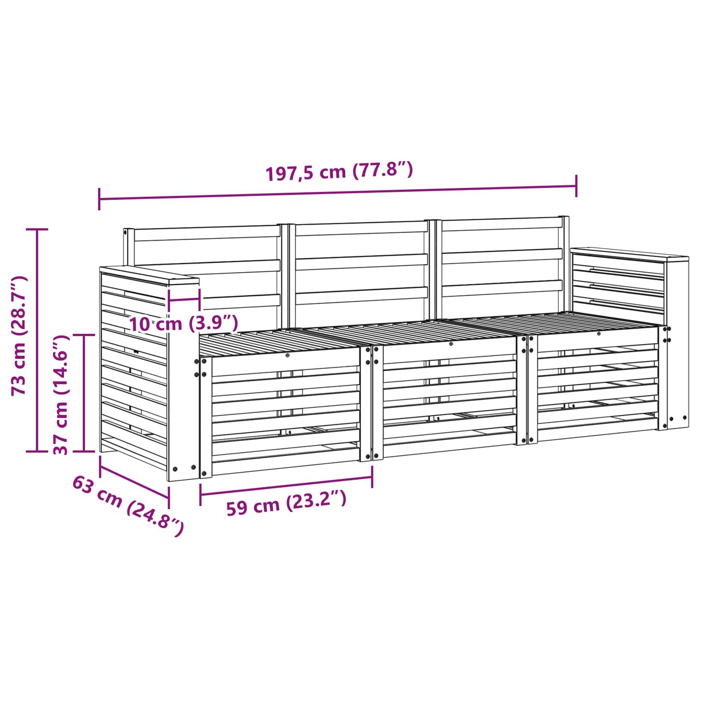 Sofasett Solid akasietre