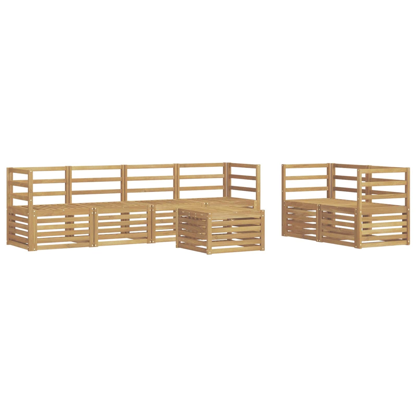 Utendørs sofa-sett 7 pcs Hvit Solid akasietre