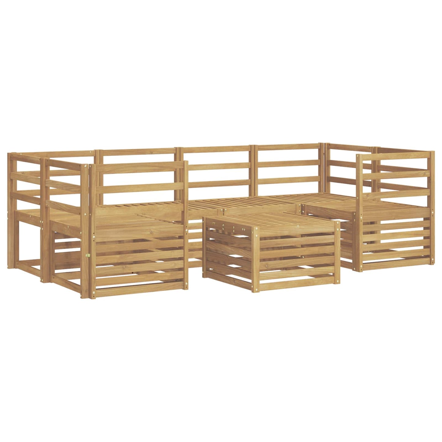Utendørs sofa-sett 7 pcs Hvit Solid akasietre