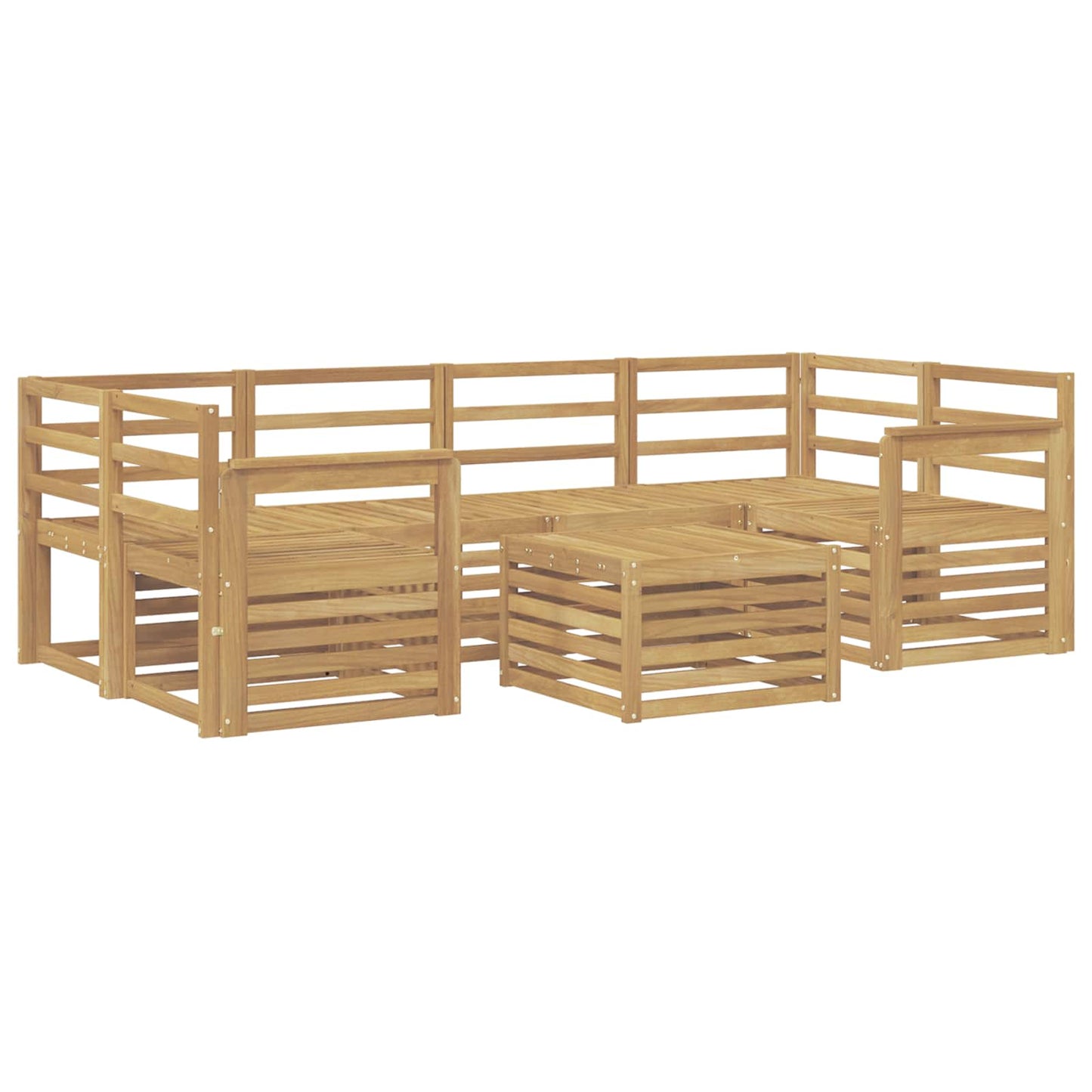 Utendørs sofa-sett 7 pcs Hvit Solid akasietre