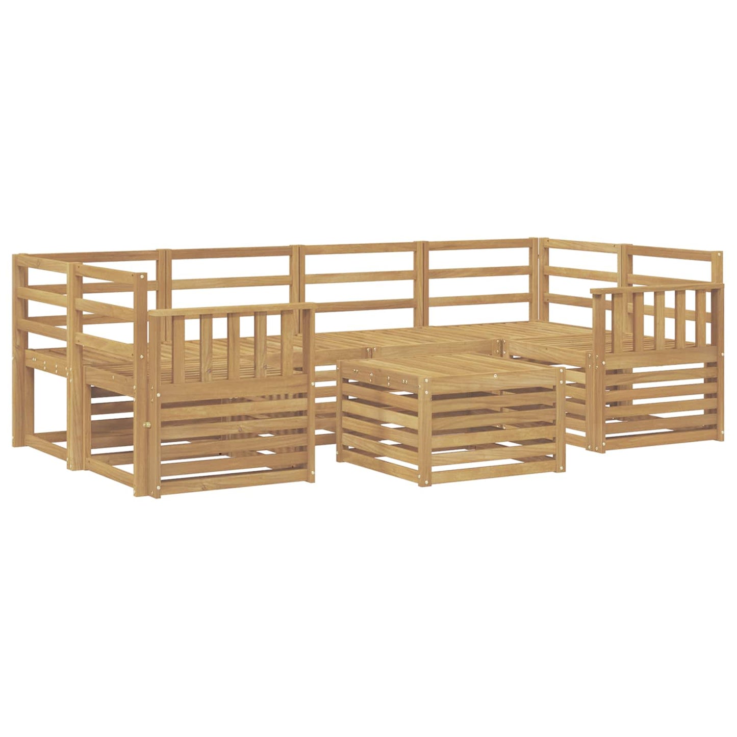 Utendørs sofa-sett 7 pcs Hvit Solid akasietre