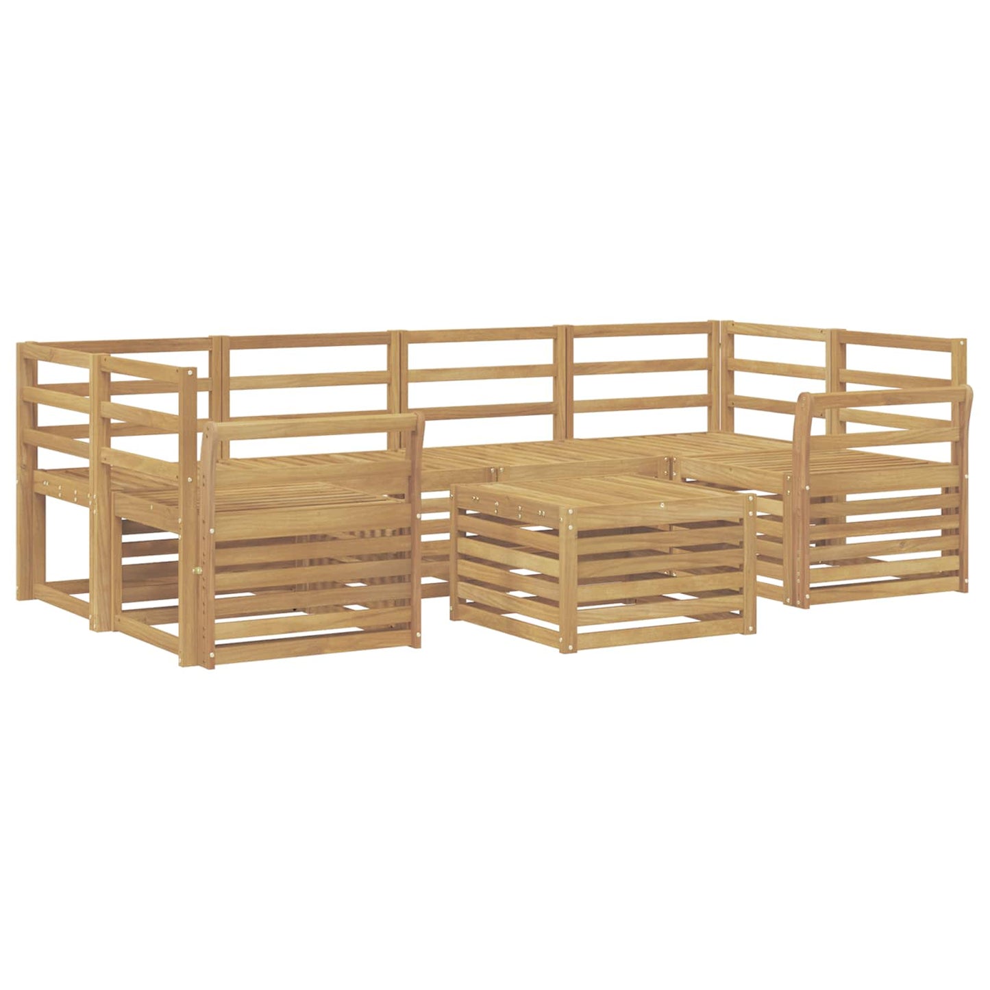 Utendørs sofa-sett 7 pcs Hvit Solid akasietre