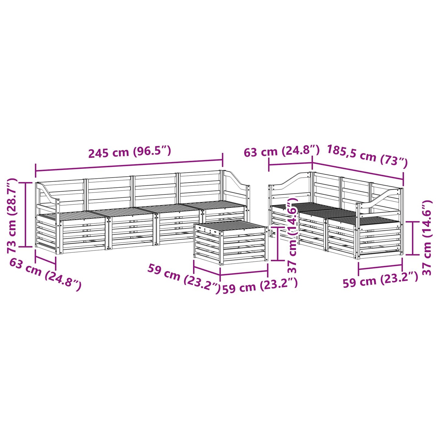 Sofasett Solid akasietre