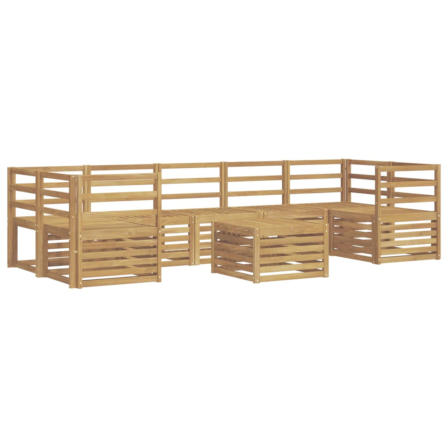Utendørs sofa-sett 8 pcs Hvit Solid akasietre