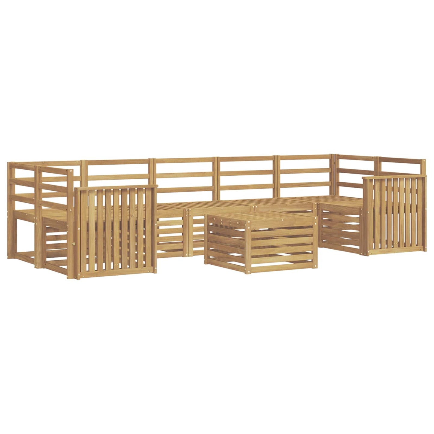 Utendørs sofa-sett 8 pcs Hvit Solid akasietre