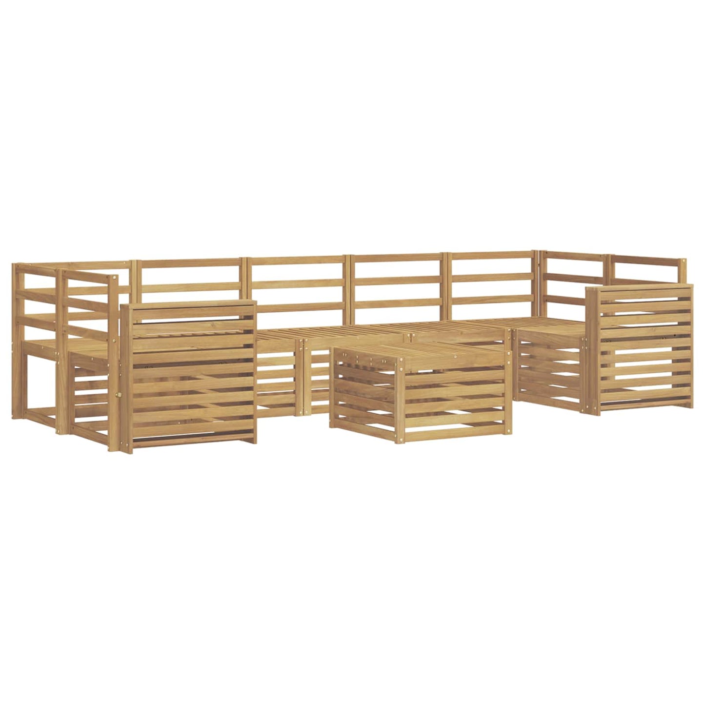 Utendørs sofa-sett 8 pcs Hvit Solid akasietre
