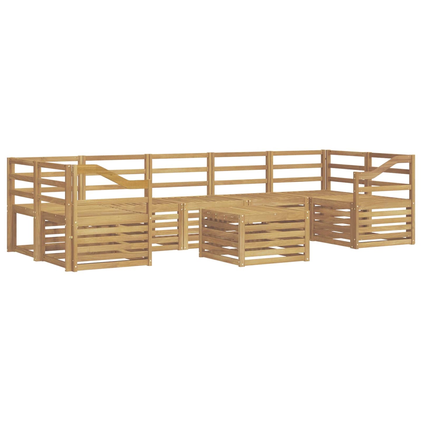 Utendørs sofa-sett 8 pcs Hvit Solid akasietre