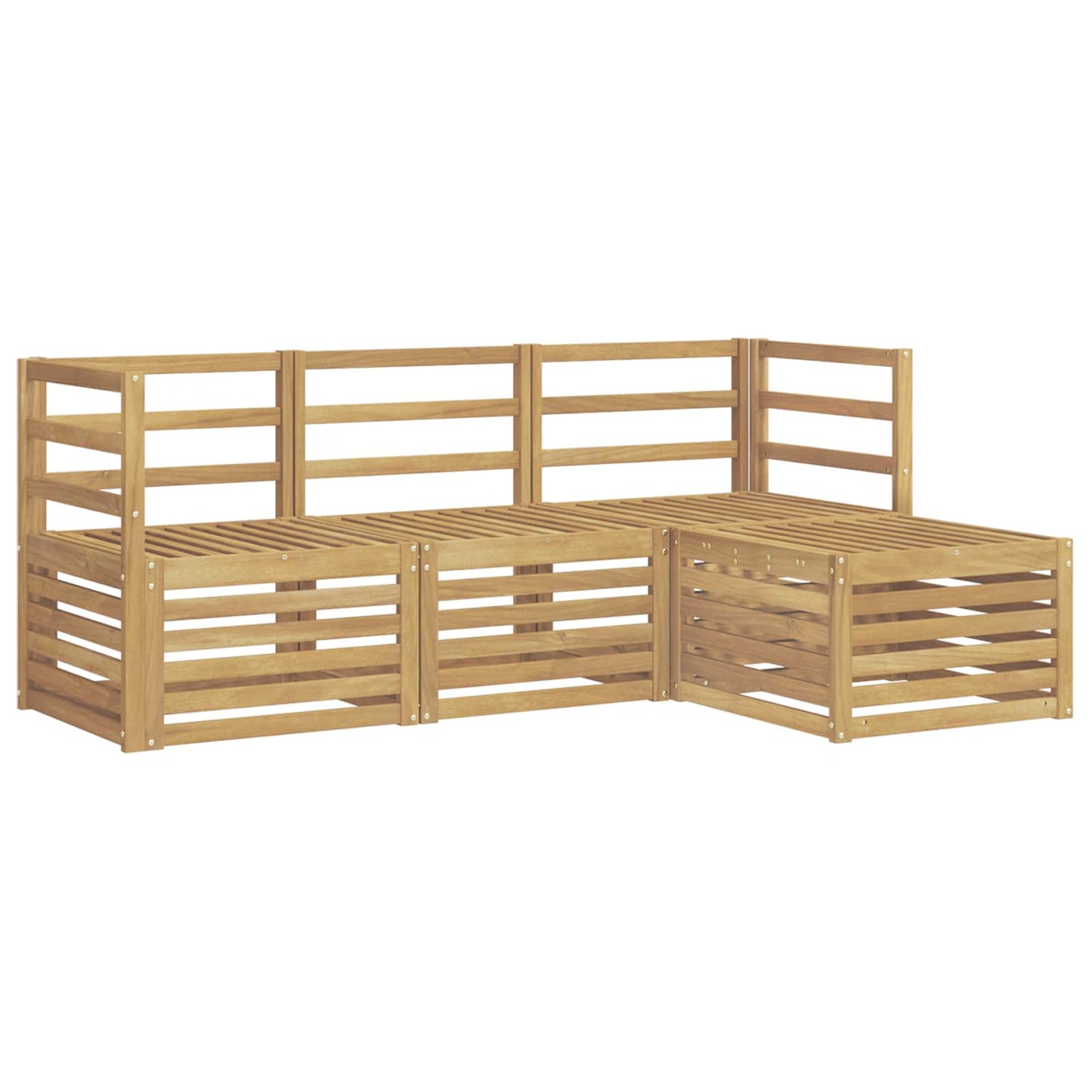 Utendørs sofa-sett 4 pcs Hvit Solid akasietre