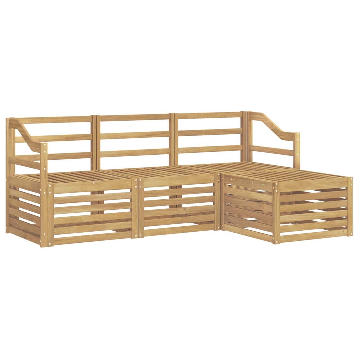 Utendørs sofa-sett 4 pcs Hvit Solid akasietre
