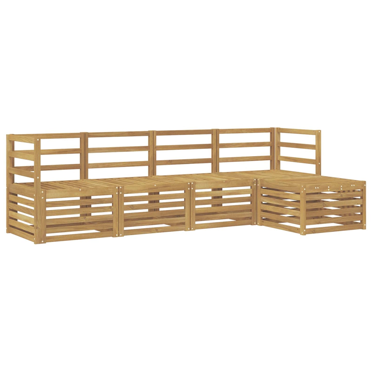 Utendørs sofa-sett 5 pcs Hvit Solid akasietre