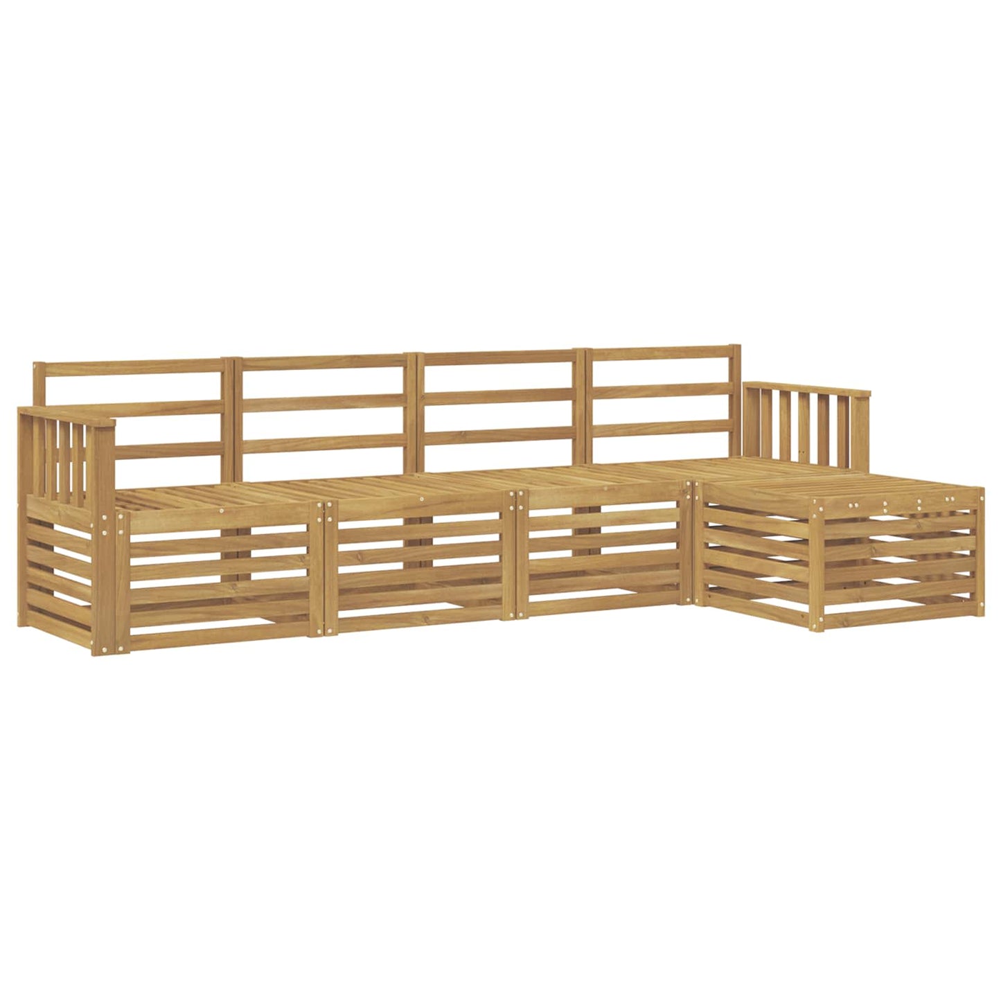 Utendørs sofa-sett 5 pcs Hvit 249 x 122,5 x 73 cm