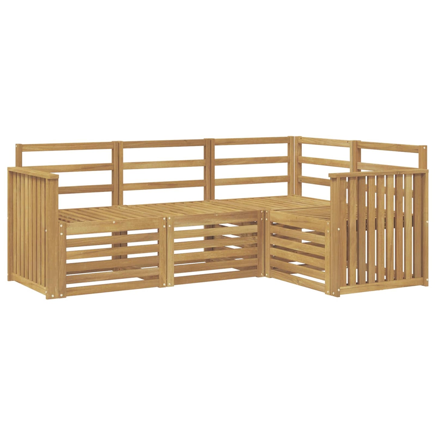 Sofasett 4 pcs Hvit 187,5 x 128,5 x 73 cm Solid akasietre