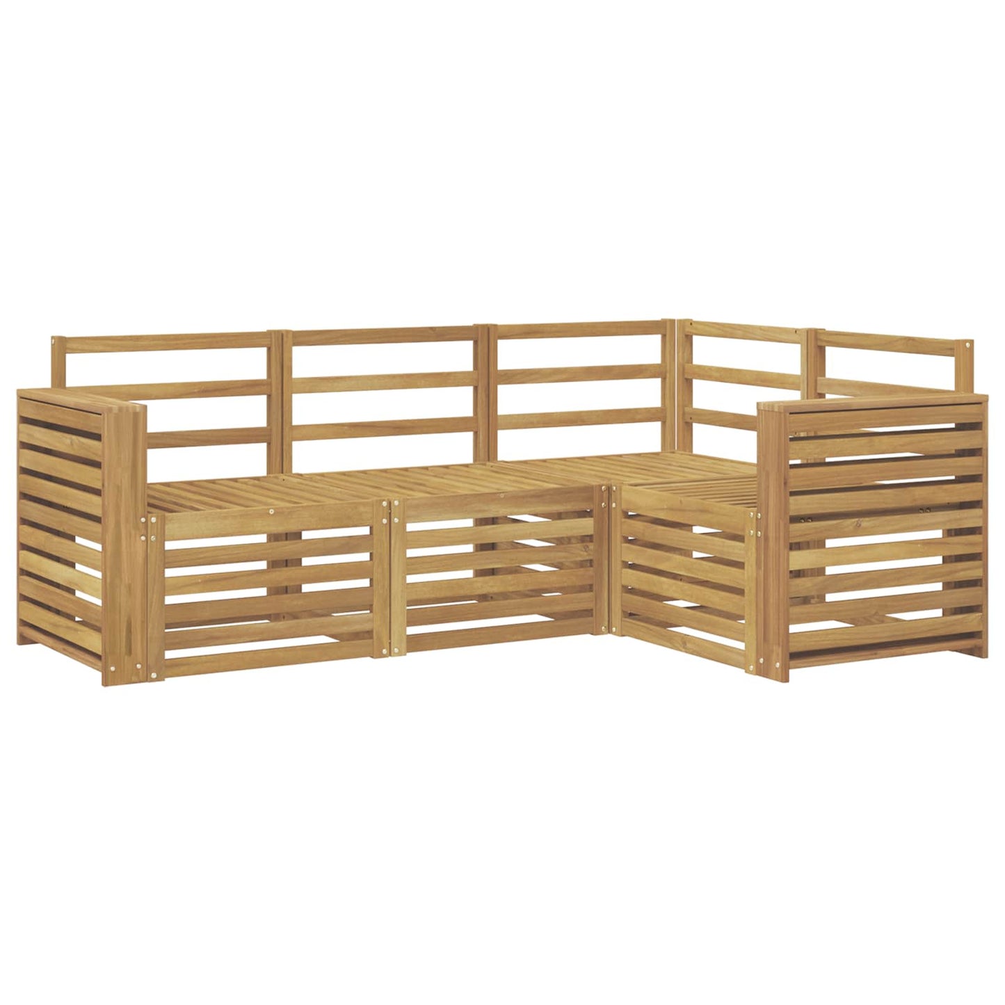 Sofasett 4 pcs Hvit 191 x 132,5 x 73 cm Solid akasietre