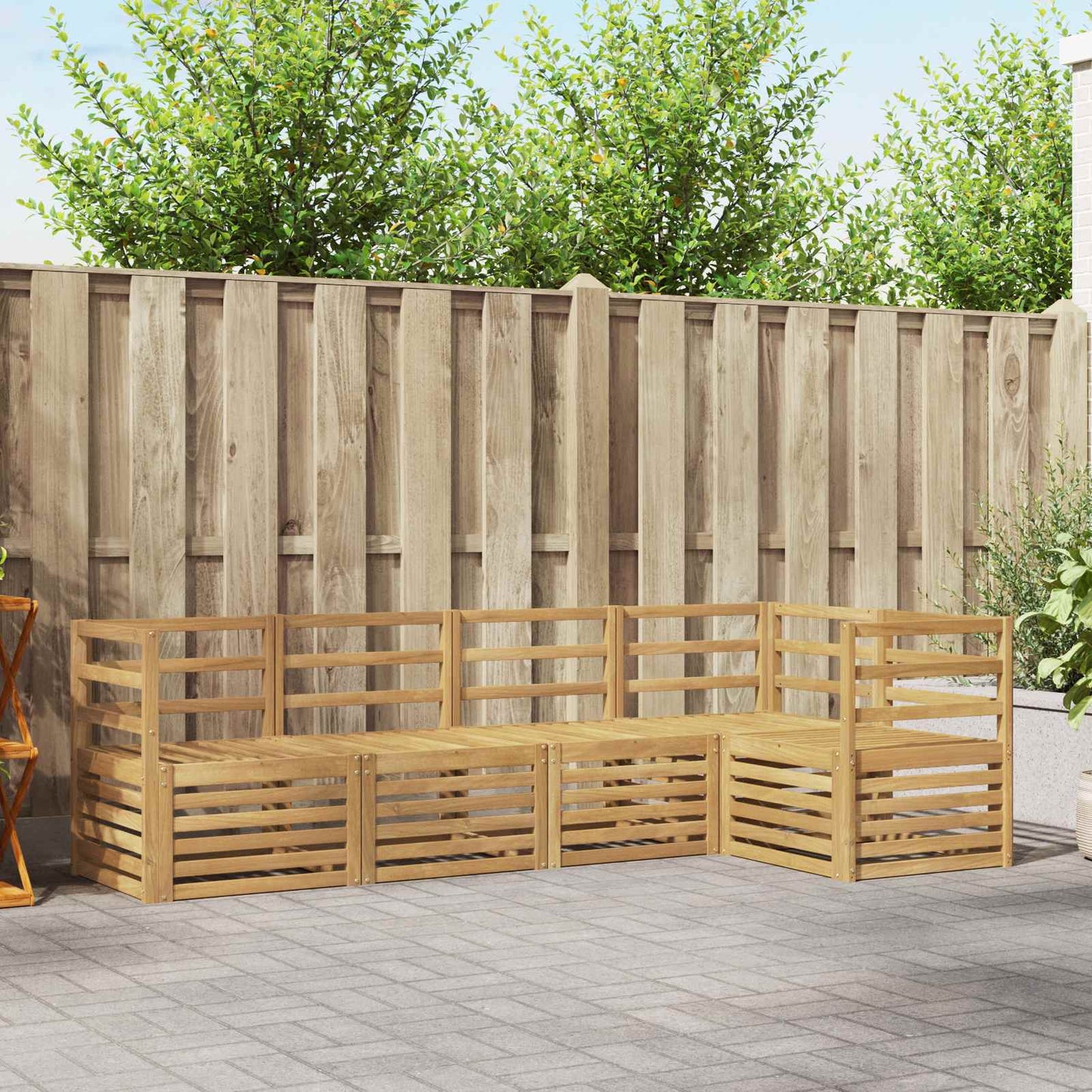 Utendørs sofa-sett 5 pcs Hvit 245 x 126,5 x 73 cm