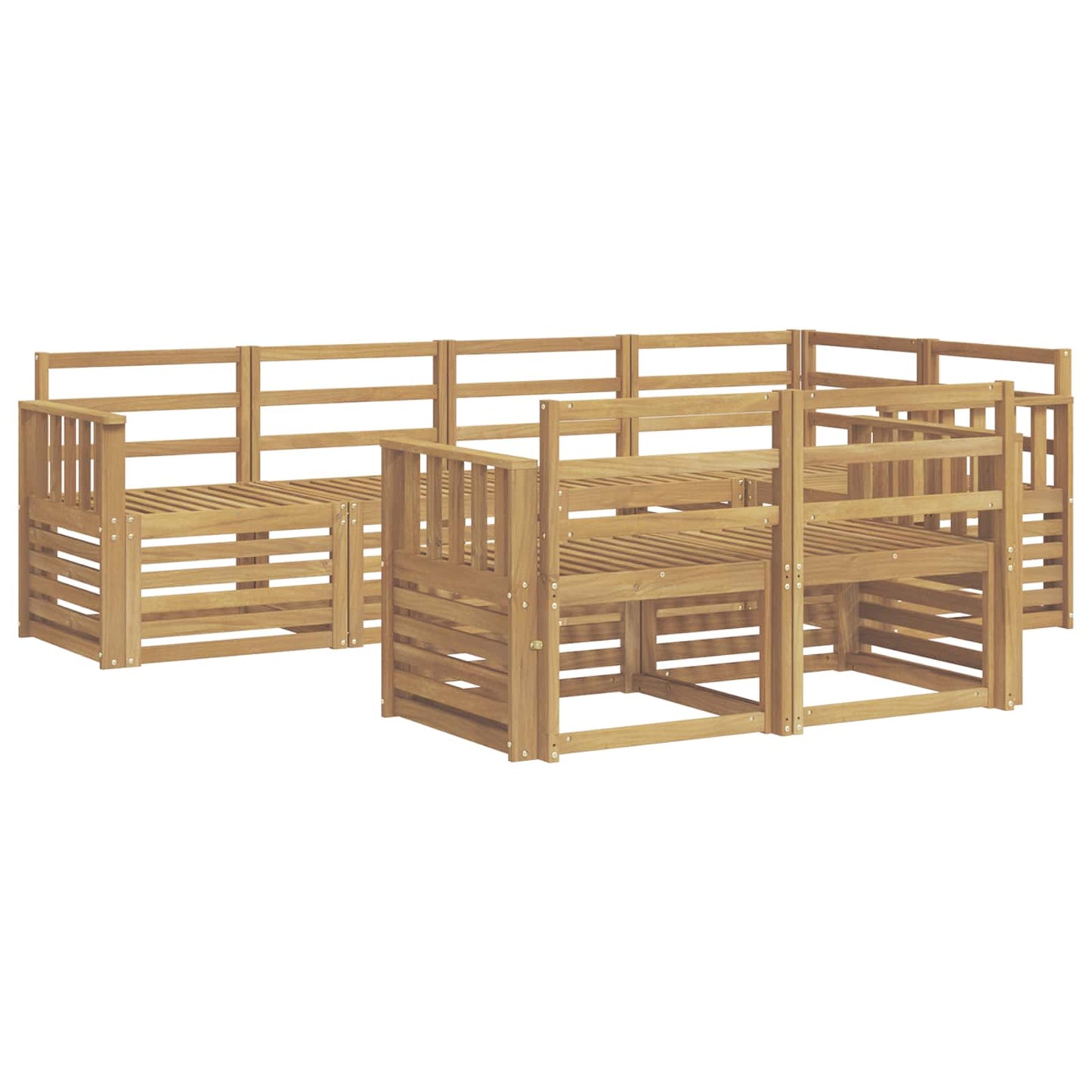 Utendørs sofa-sett 7 pcs Hvit 247 x 128,5 x 73 cm