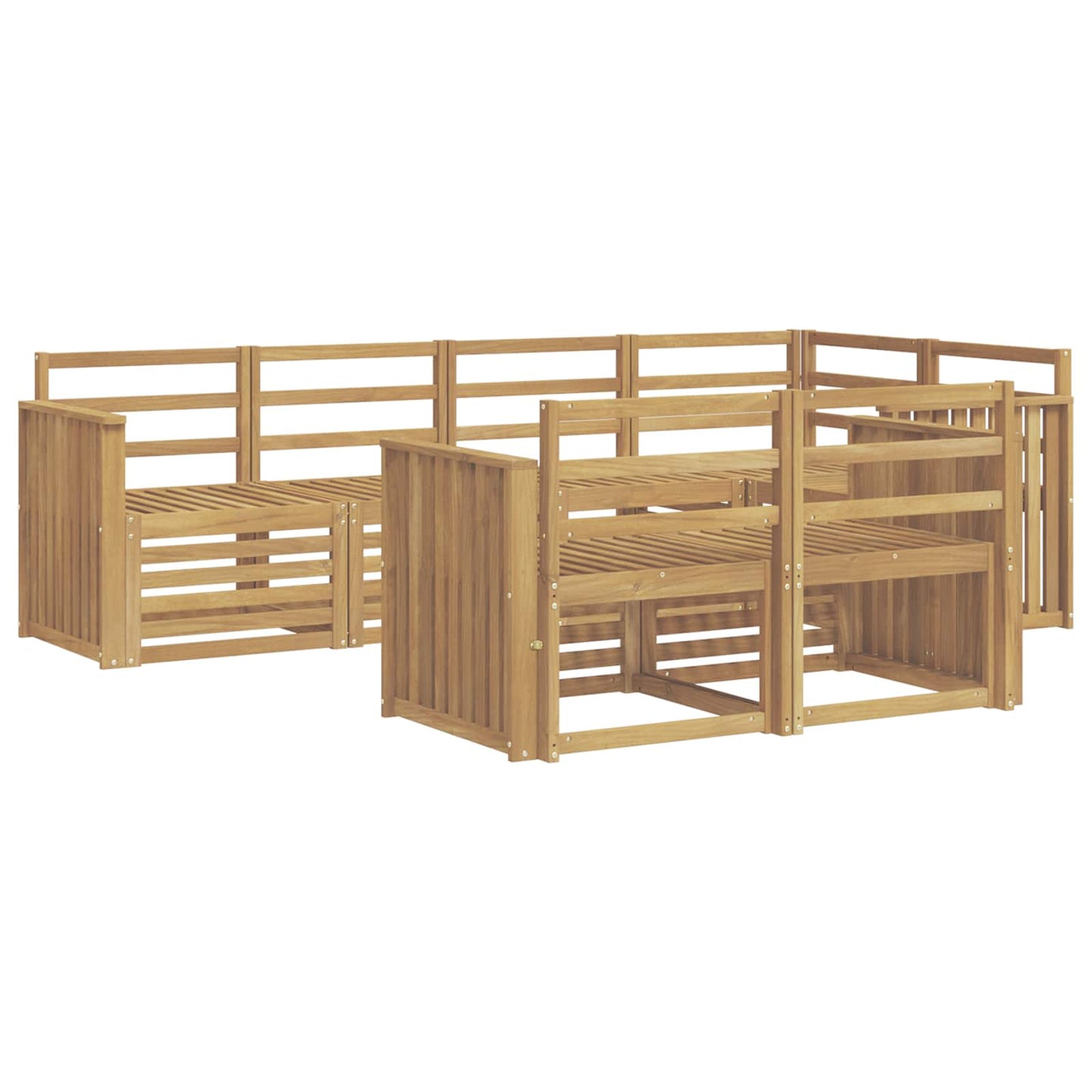 Utendørs sofa-sett 7 pcs Hvit 247 x 128,5 x 73 cm