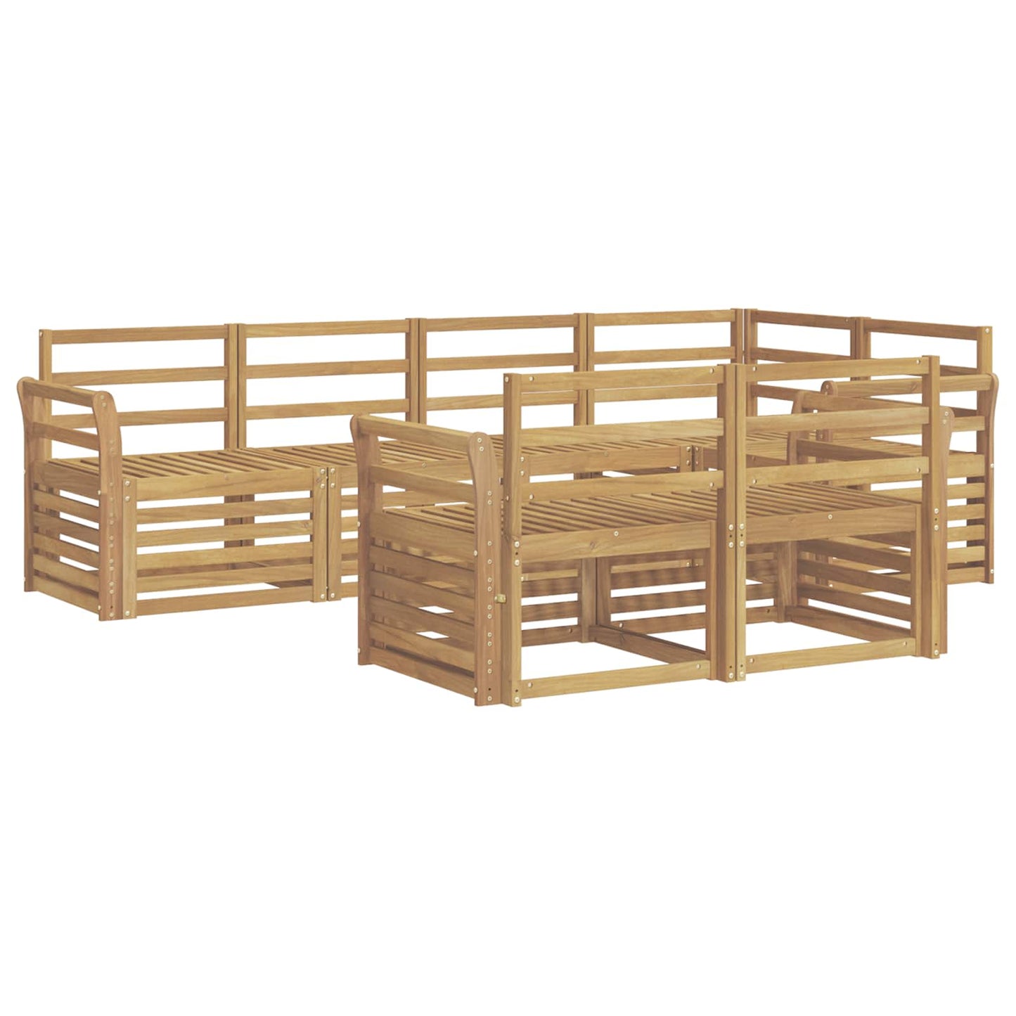 Utendørs sofa-sett 7 pcs Hvit 249 x 130,5 x 73 cm