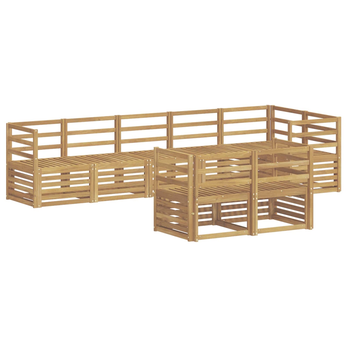 Utendørs sofa-sett 8 pcs Hvit 304 x 126,5 x 73 cm