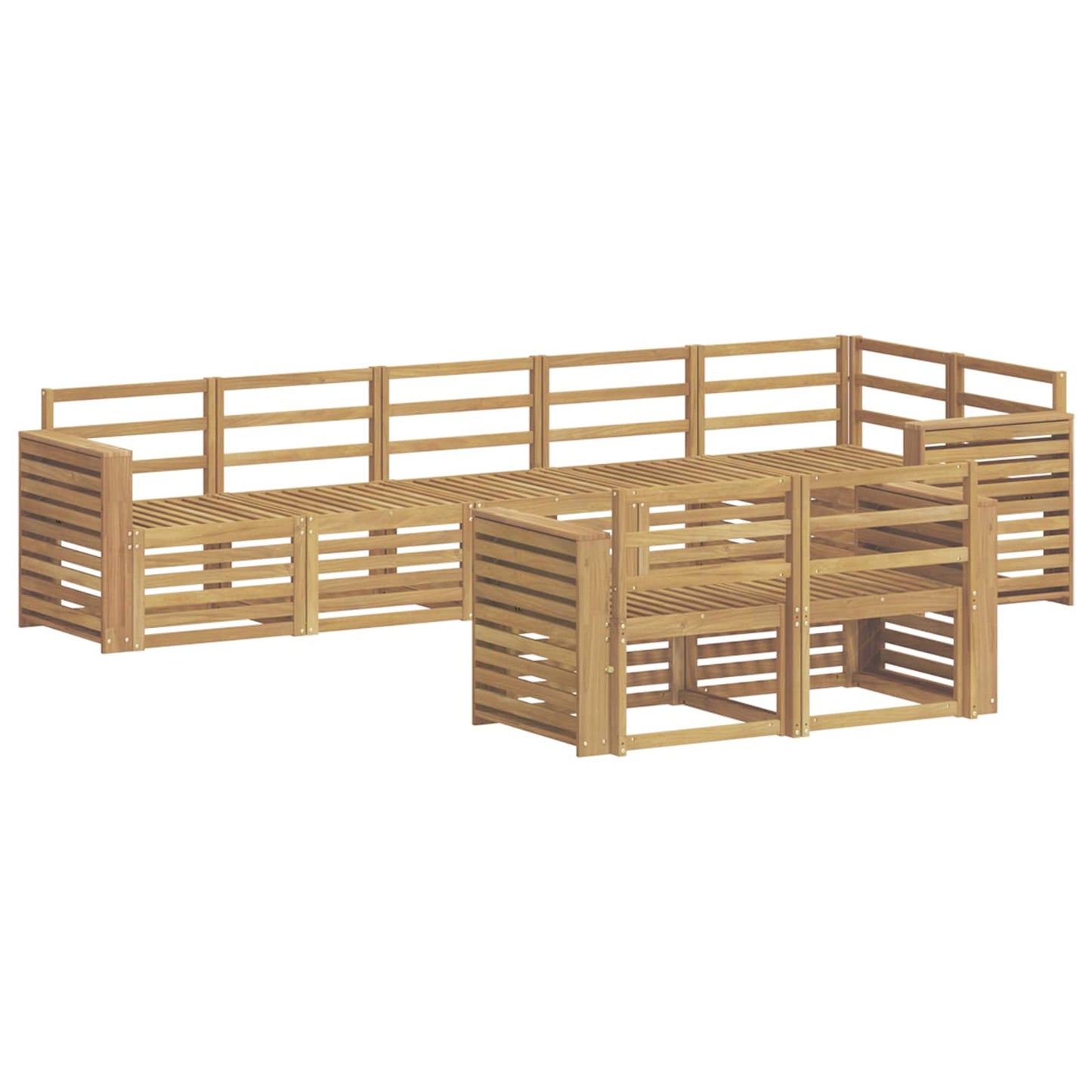 Utendørs sofa-sett 8 pcs Hvit 310 x 132,5 x 73 cm