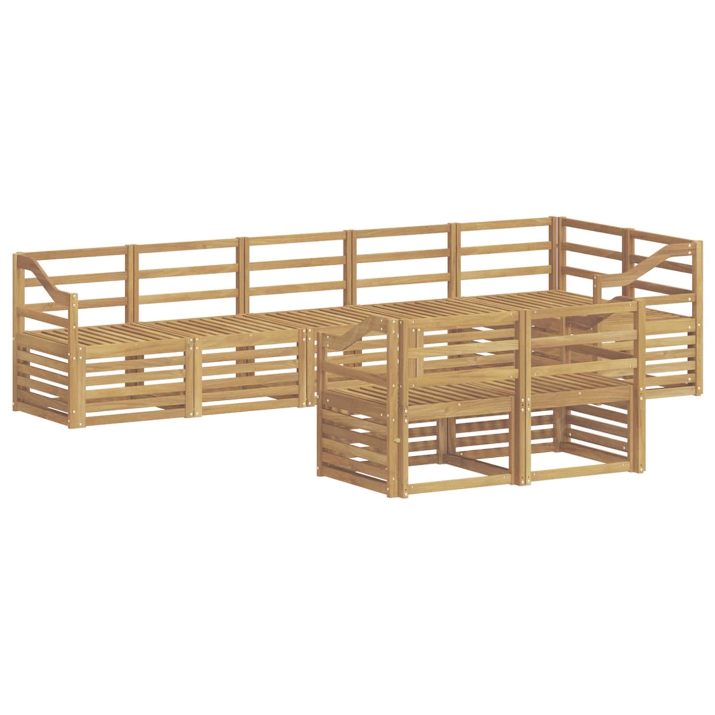 Utendørs sofa-sett 8 pcs Hvit 304 x 126,5 x 73 cm