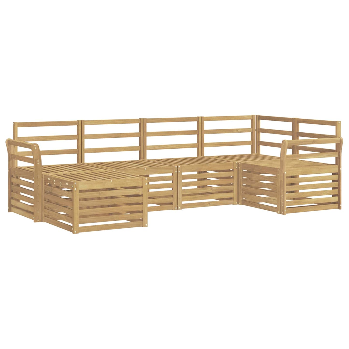 Utendørs sofa-sett 6 pcs Hvit Polyester
