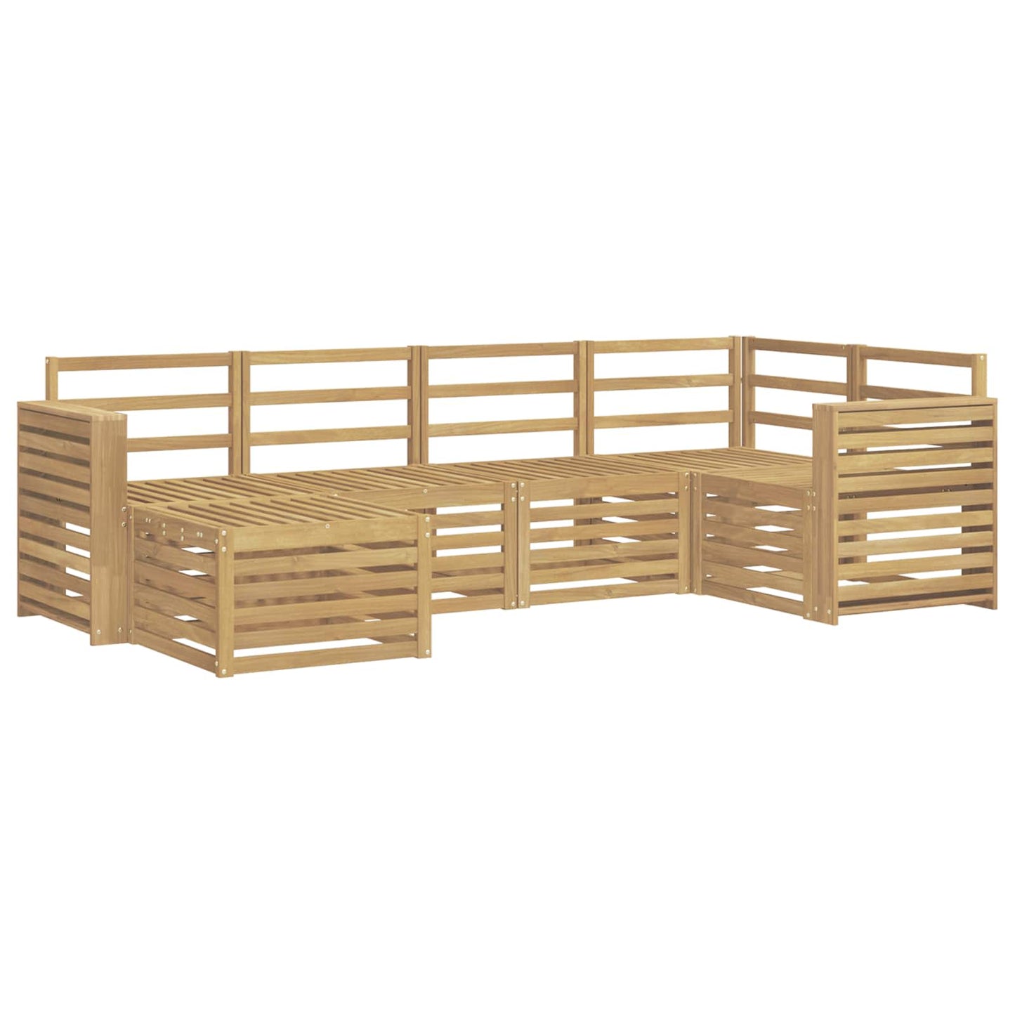 Utendørs sofa-sett 6 pcs Hvit Polyester