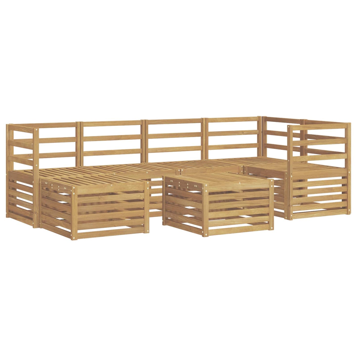 Utendørs sofa-sett 7 pcs Hvit Polyester