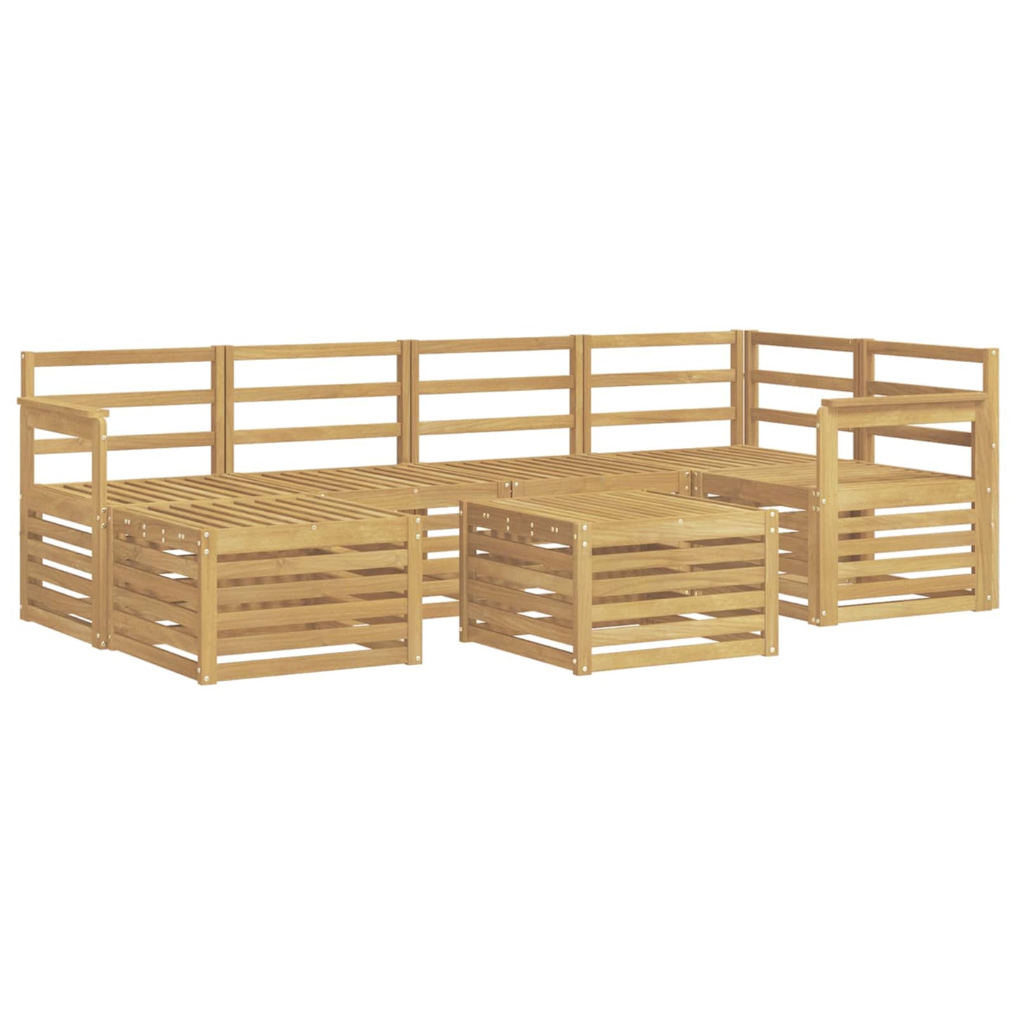 Utendørs sofa-sett 7 pcs Hvit Polyester