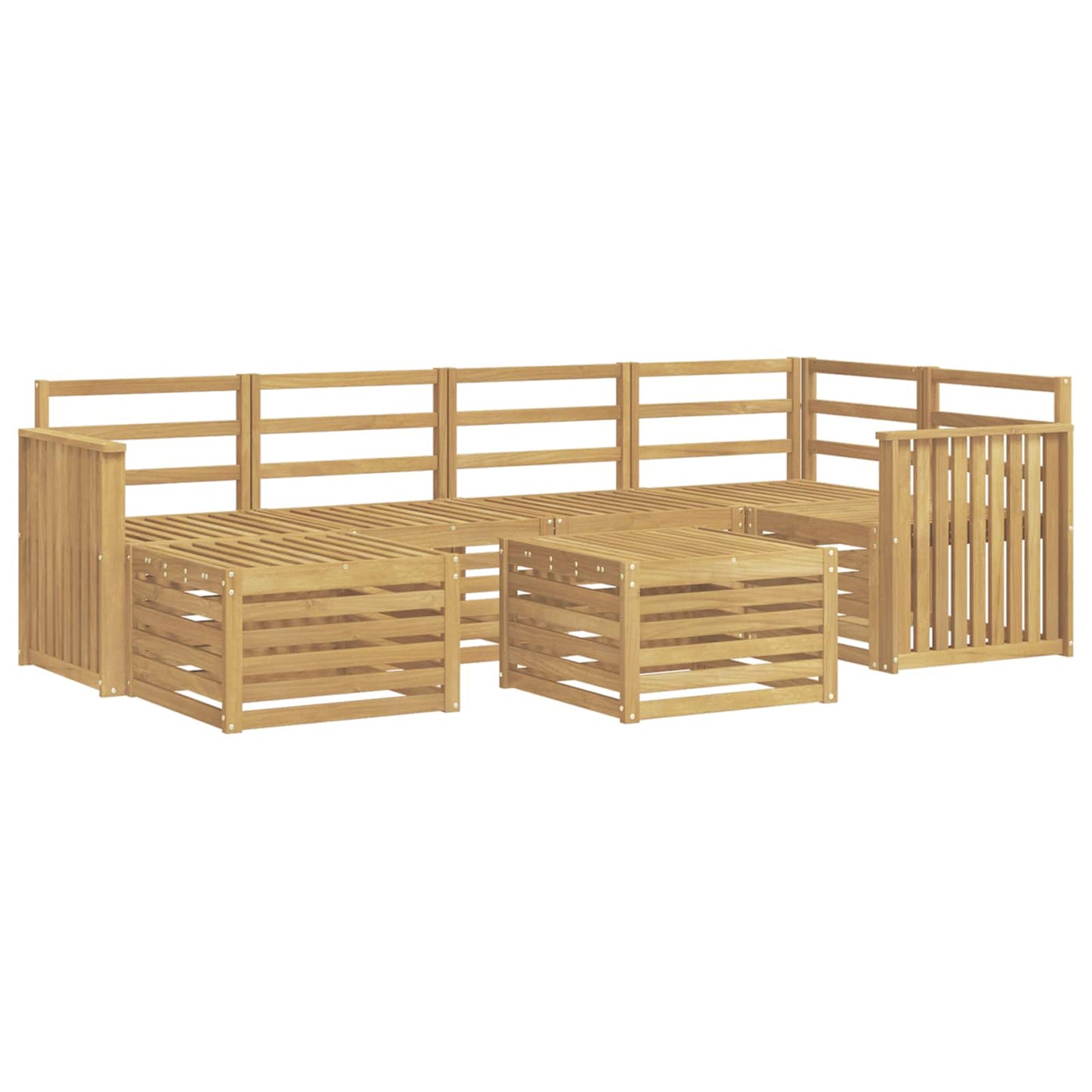 Utendørs sofa-sett 7 pcs Hvit Polyester