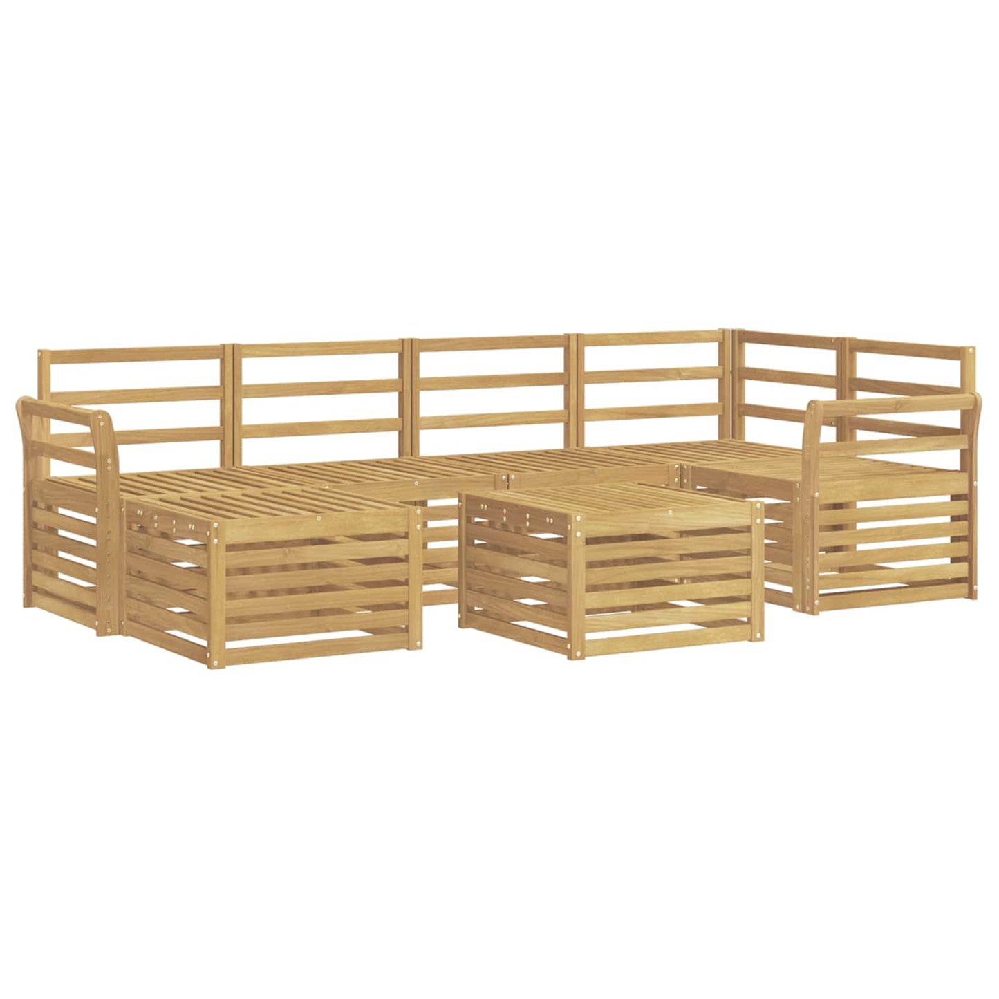Utendørs sofa-sett 7 pcs Hvit Polyester