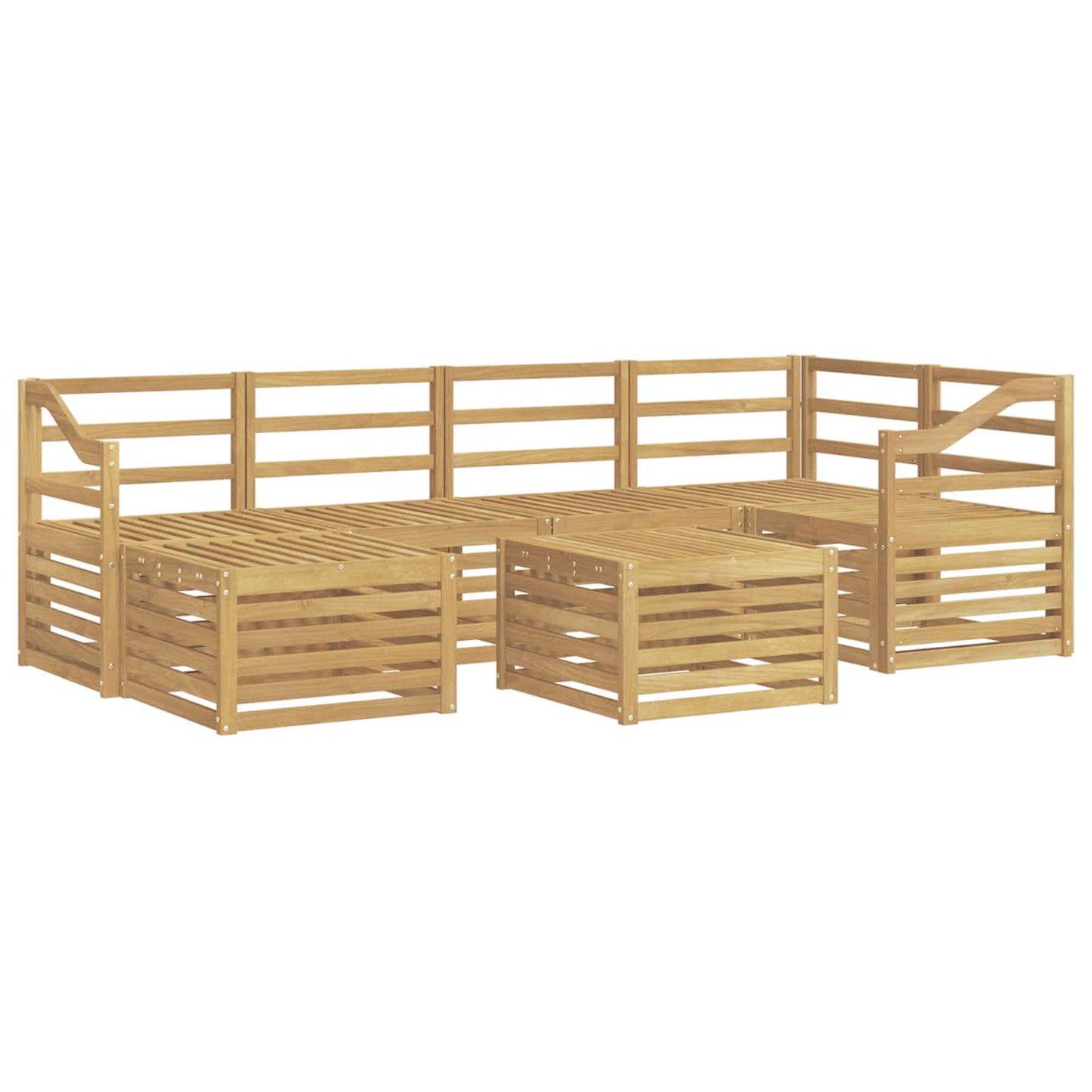 Utendørs sofa-sett 7 pcs Hvit Polyester