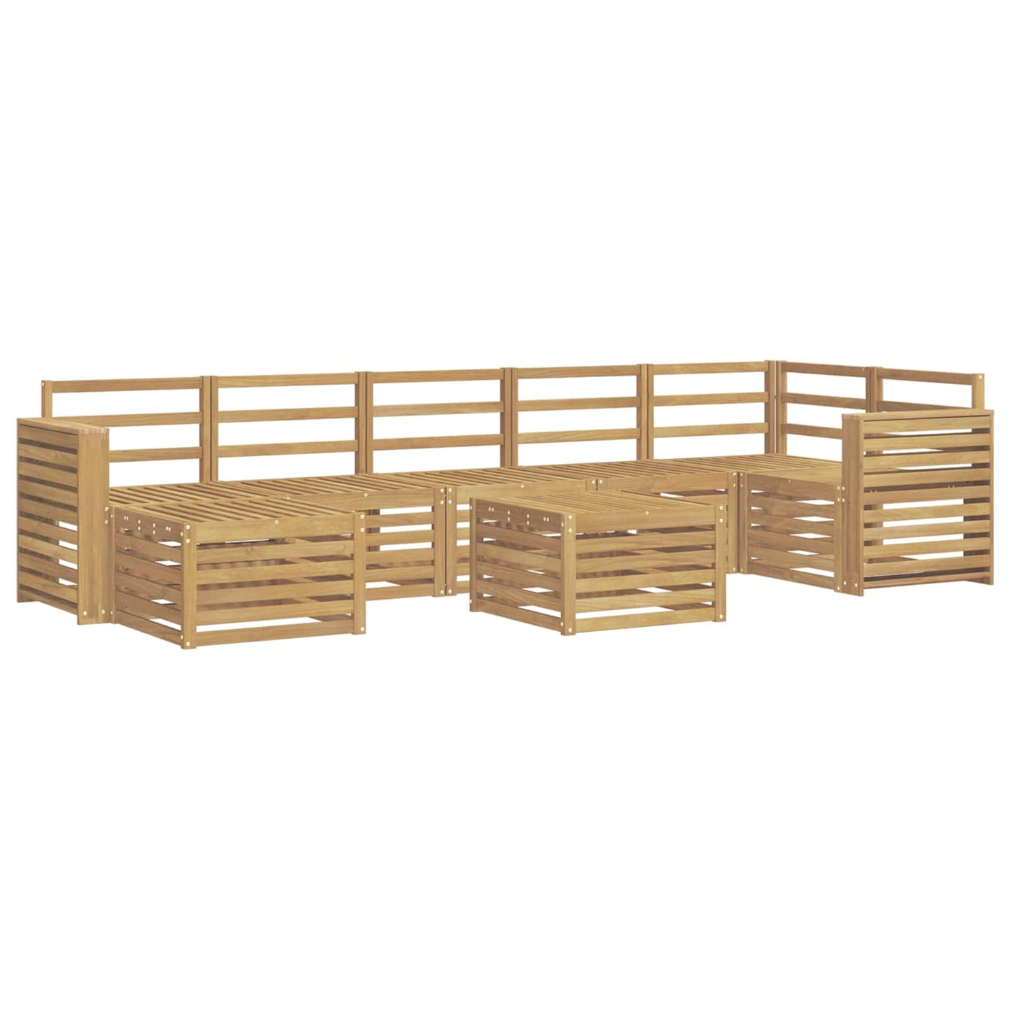 Utendørs sofa-sett 8 pcs Hvit 59 x 59 x 37 cm Solid akasietre