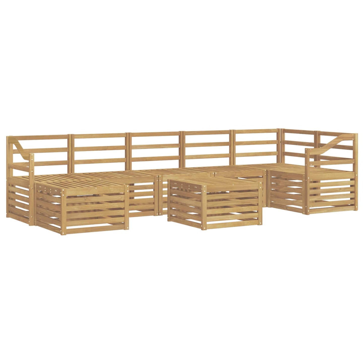 Utendørs sofa-sett 8 pcs Hvit 59 x 59 x 37 cm Solid akasietre