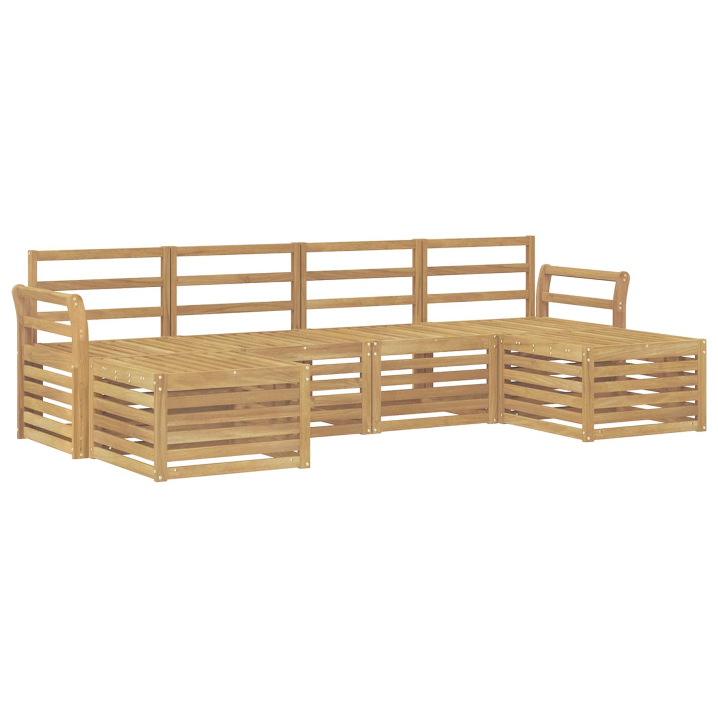 Utendørs sofa-sett 6 stk. Hvit Solid akasietre