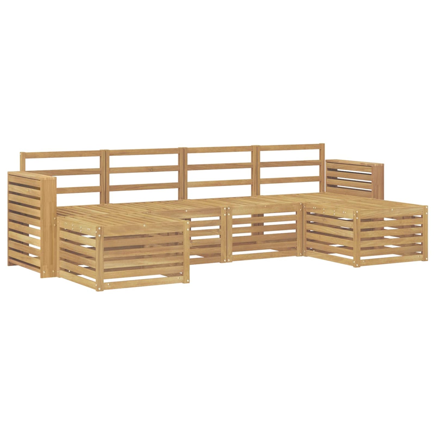 Utendørs sofa-sett 6 stk. Hvit Solid akasietre