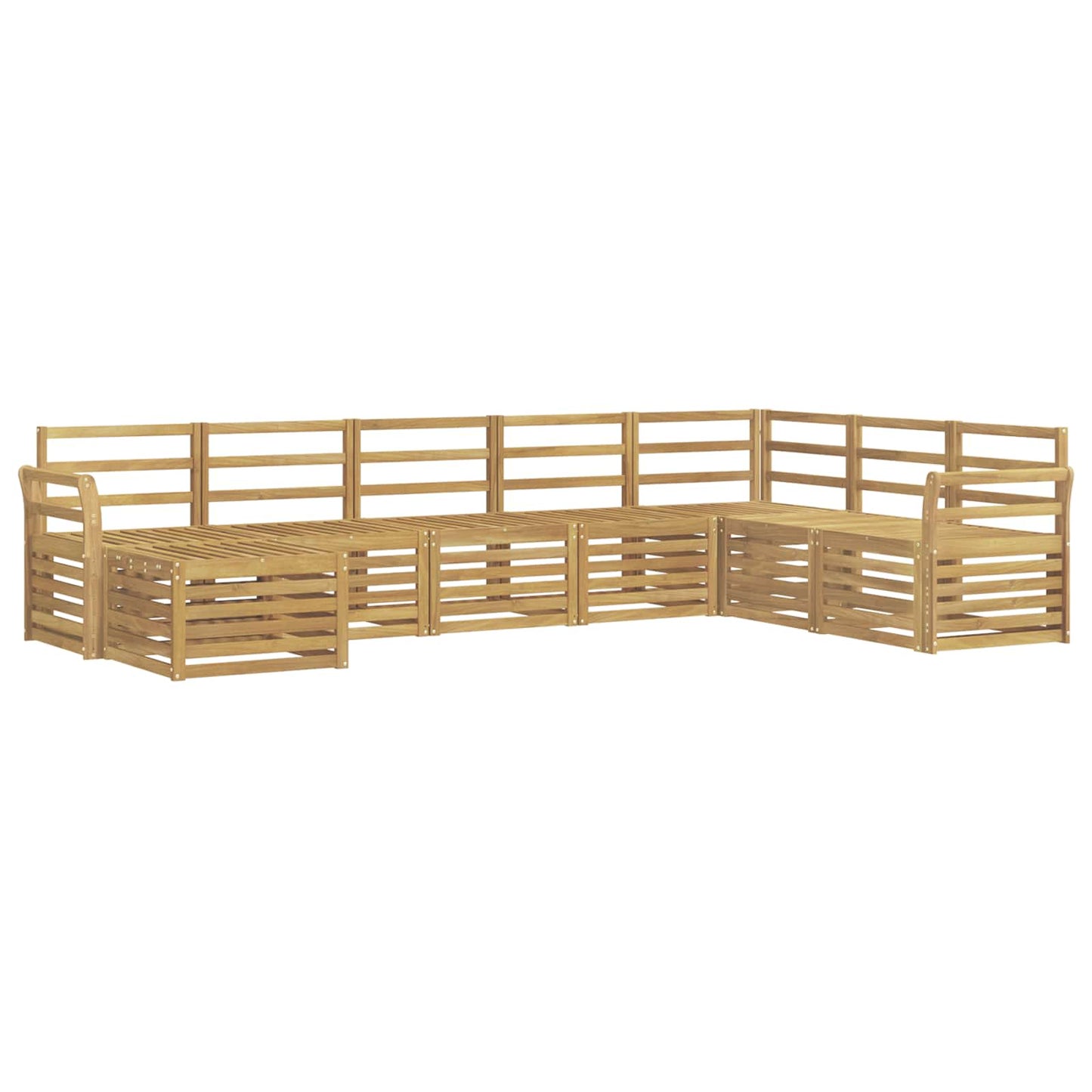 Utendørs sofa-sett 8 pcs Hvit 308 x 190 x 73 cm Solid akasietre