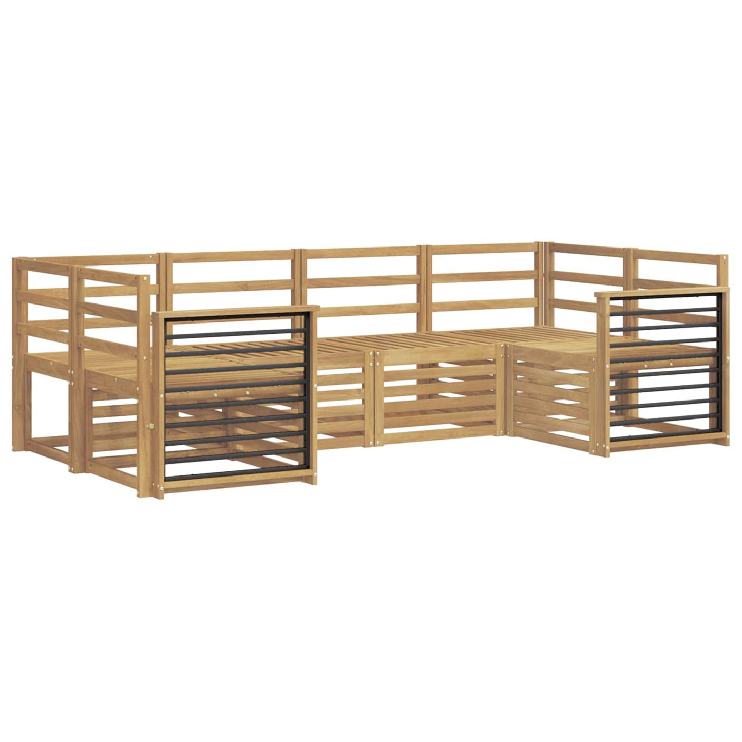 Utendørs sofa-sett 6 pcs Hvit 245 x 128,5 x 73 cm