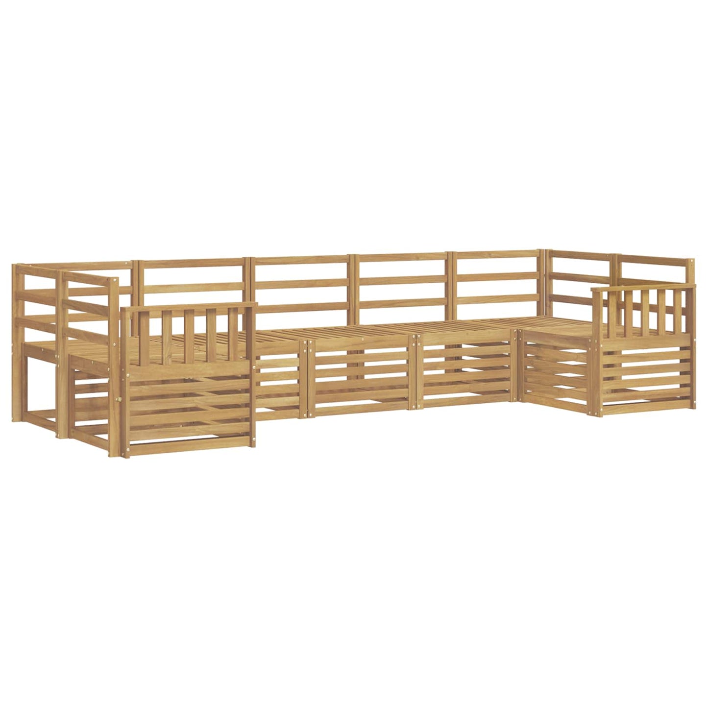 Utendørs sofa-sett 7 pcs Hvit 304 x 128,5 x 73 cm