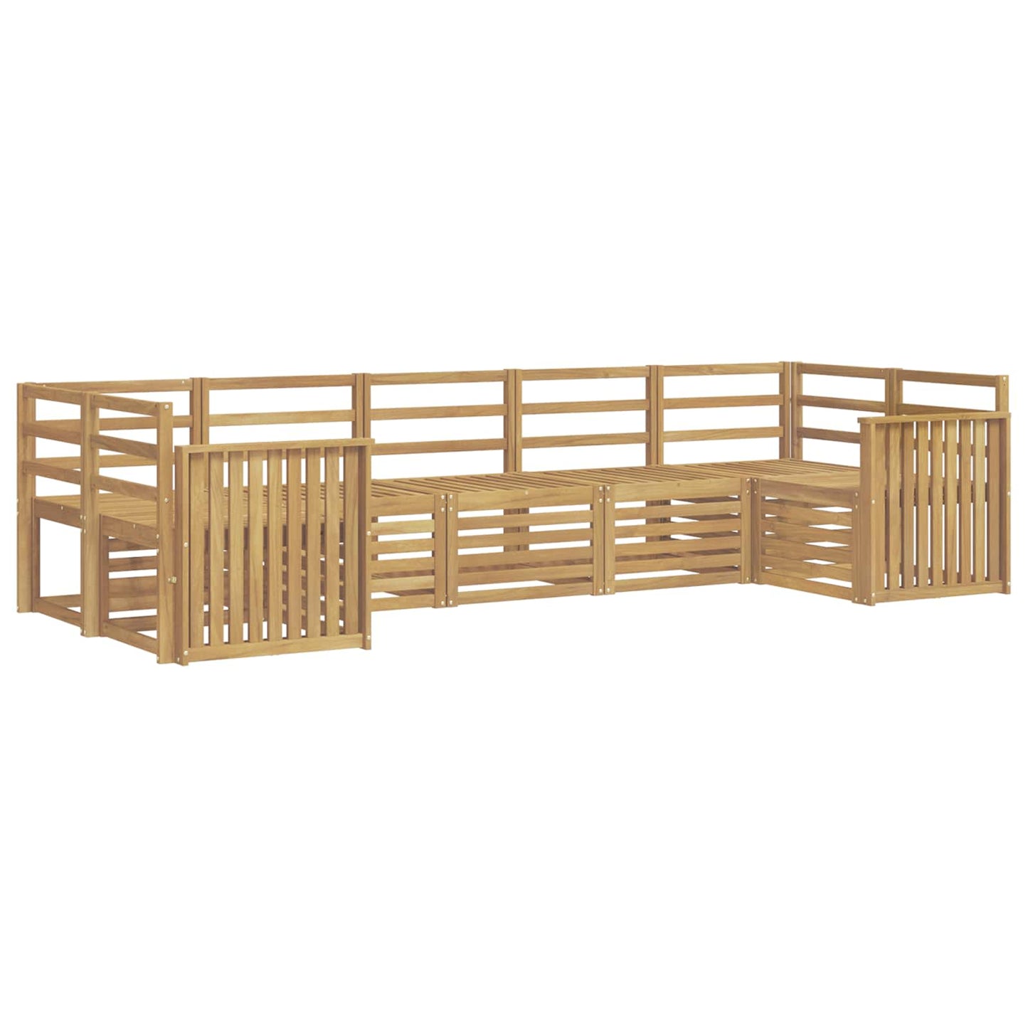 Utendørs sofa-sett 7 pcs Hvit 304 x 128,5 x 73 cm