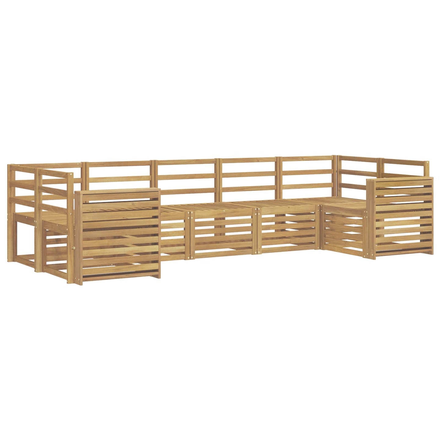 Utendørs sofa-sett 7 pcs Hvit 304 x 132,5 x 73 cm