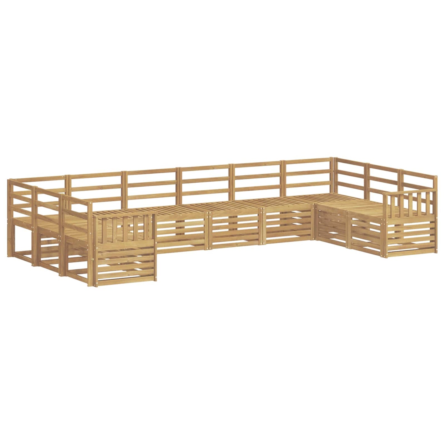 Utendørs sofa-sett 10 pcs Hvit 363 x 187,5 x 73 cm