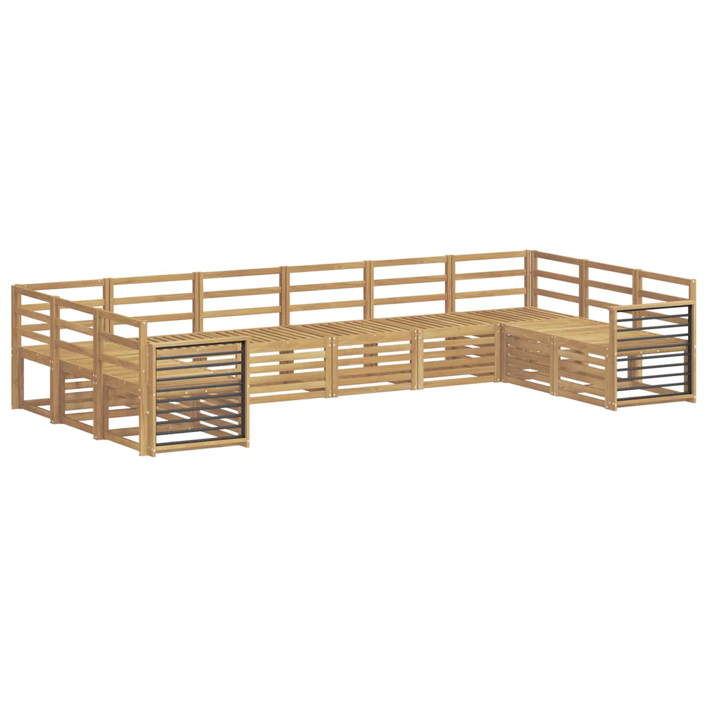 Utendørs sofa-sett 10 pcs Hvit 363 x 187,5 x 73 cm