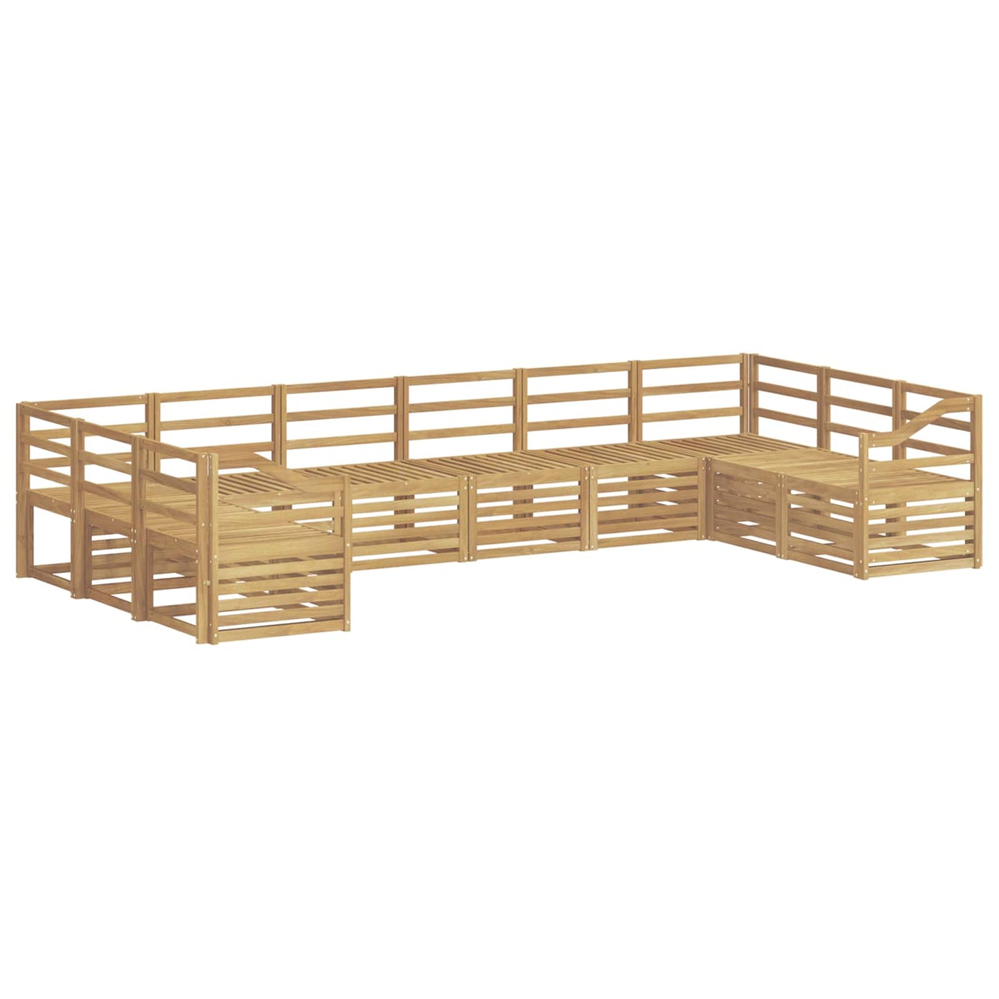 Utendørs sofa-sett 10 pcs Hvit 363 x 185,5 x 73 cm