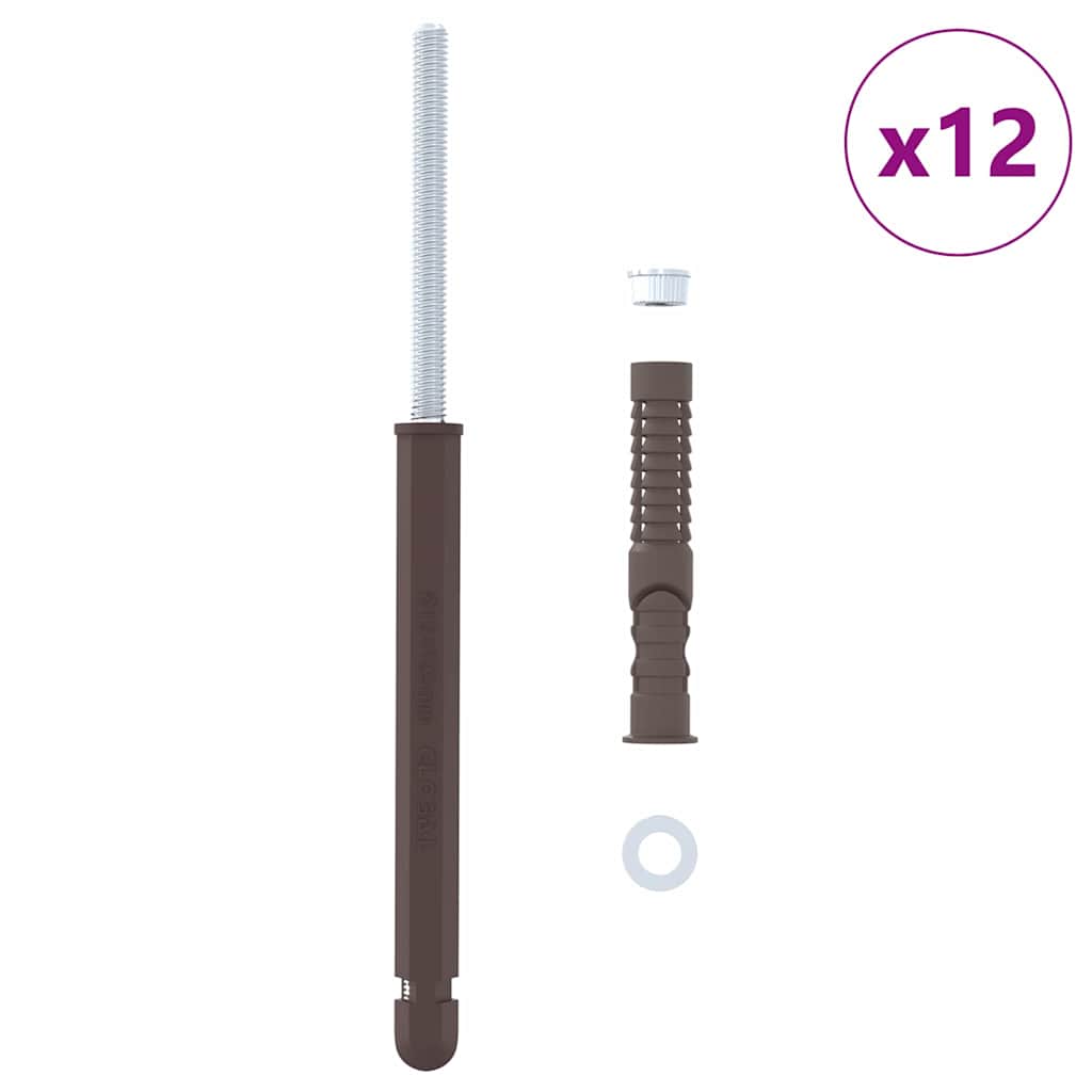Flytende hyllebraketter 12 pcs Beige Ø12 x 190 mm Stål
