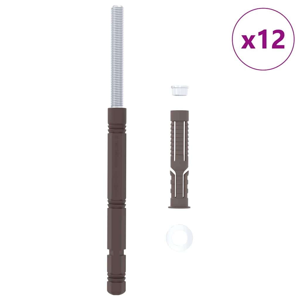 Flytende hyllebraketter 12 pcs Beige Ø14 x 210 mm Stål