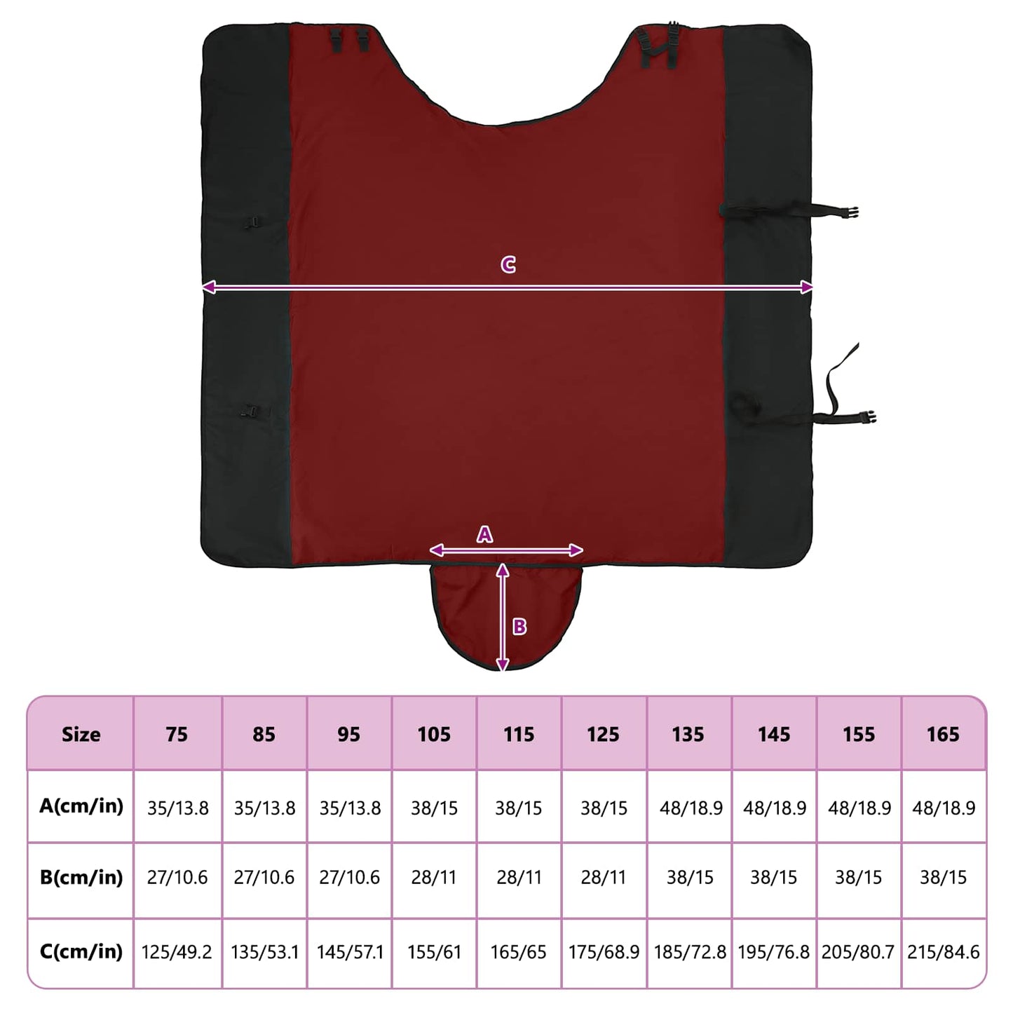 Hestepledd Mørk Grønn og Svart 85 cm Polyester